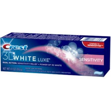 Crest 3D White Luxe Sensitivity Toothpaste, Pampering Mint 4.10 oz