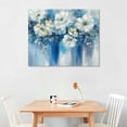 thumbnail image 3 of Nawypu  Bathroom Wall Art Abstract Flowers - White Floral Painting Artwork on Canvas with Gold Pictures for Blue Gray Bedroom Decor, 3 of 5