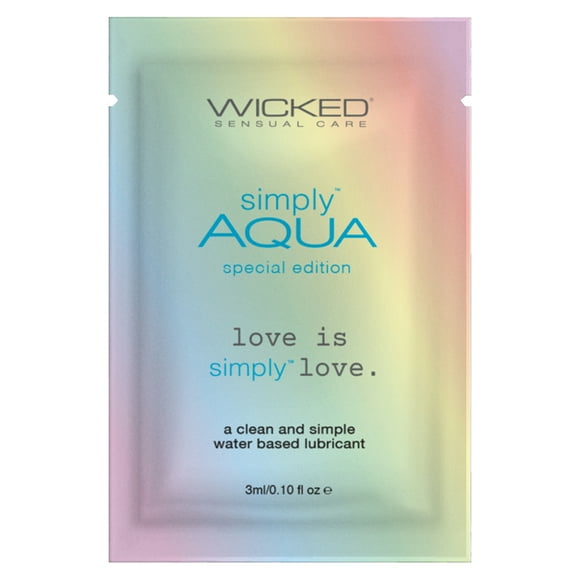 Wicked Simply Aqua Special Edition Water Based Personal Lubricant, Paraben-Free, 3 ml