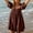 Brown, variant on TOPUUTP Summer Dresses for Women 2025 Under $10 Pleated Puff Short Sleeve Summer Loose Casual Sundress Square Neck Travel Vacation Dress Blue XL