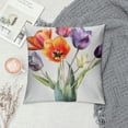 thumbnail image 2 of Fenyluxe Flowers Pillow Covers Short Plush Indoor Outdoor Pillow Case Square Design Breathable Easy to Change 1PC 20x20in, 2 of 5