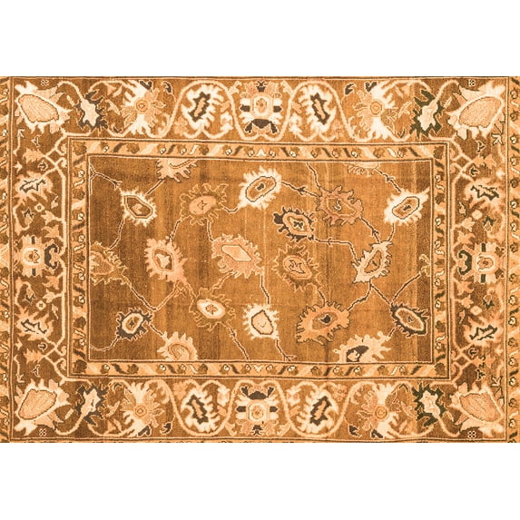 Ahgly Company Indoor Rectangle Oriental Orange Traditional Area Rugs, 2' x 4'