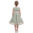 thumbnail image 7 of IBTOM CASTLE Flower Girl Dress Lace Embroidery Birthday Party Wedding Dresses Kids Formal Bridesmaid Tulle Dresses Princess Pageant Floral Gown 7-8 Years Green, 7 of 7