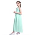 thumbnail image 7 of iEFiEL Girls Chiffon Scoop Neck Flower Girl Dress Wedding Bridesmaid Birthday Party Dress Turquoise 6, 7 of 7
