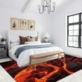 thumbnail image 2 of Magma Lava Rug 4x8ft Area Rugs Modern Burnt Orange Black Rugs Non Slip Low Pile Indoor Washable Carpet for Living Room Farmhouse Bedroom Apartment Home Decor Floor Mats, 2 of 6