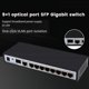 thumbnail image 1 of Conmutador Gigabit de 10 puertos, divisor Ethernet, conmutador de red inteligente, 9 puertos RJ45 de 1000 Mbps + 1 puerto SFP de 1000 Mbps, concentrador RJ45, enchufe estadounidense, 1 of 7