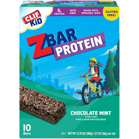 CLIF Kid ZBar Protein, Chocolate Mint, 10 Ct