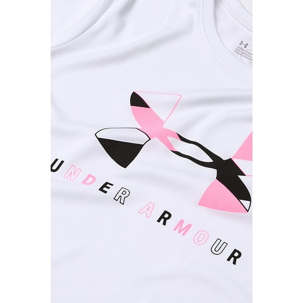 Under Armour Kids Tech Graphic Big Logo Short Sleeve T Shirt Big Kids White Pink Craze Walmart Com Walmart Com