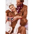 thumbnail image 3 of Ekouaer Couples Matching Pajamas Silk Long Sleeve Sleepwear Satin Soft Button Down Loungewear Pjs Set, 3 of 7