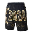 thumbnail image 5 of Disketp Men'S Swim Trunks Hawaiian Breathable Surf Beach Swimsuits Mesh Lining Beach Shorts With Pockets-Happy New Year 2024, 5 of 9