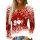 thumbnail image 1 of Camisas Navideñas Para Mujer Tops de Manga Larga Con Cuello en V Blusa Regular Estampada Odeerbi ODB198942, 1 of 6