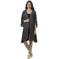 thumbnail image 2 of Moomaya Front Open Printed Shrug 3/4 Sleeve Georgette Beach Cover Up For Women, 2 of 6