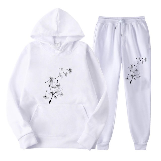 Bowake Womens Sweatsuits Fall 2 Piece Floral Printed Outfits Long Sleeve Pullover Sweatshirt and Sweatpants Tracksuits
