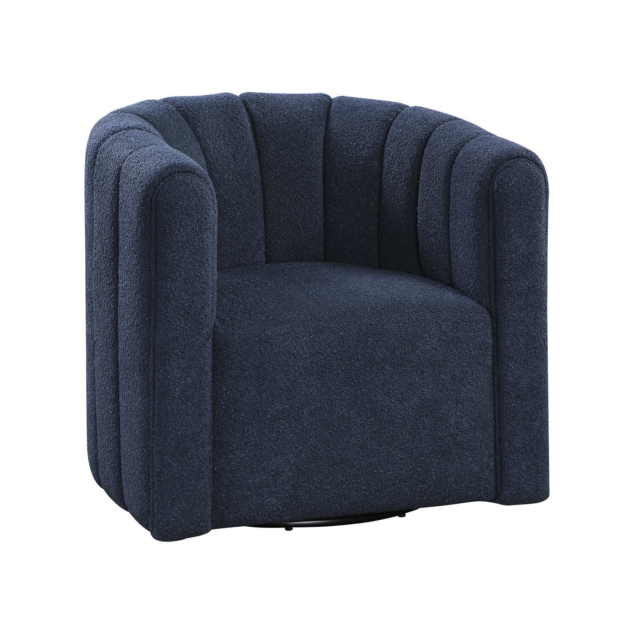 OakvillePark Rivermount Boucle Barrel Swivel Chair with Ottoman, Blue