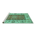 thumbnail image 2 of Ahgly Company Machine Washable Indoor Rectangle Abstract Turquoise Blue Modern Area Rugs, 6' x 9', 2 of 4