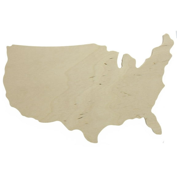 Walnut Hollow Simple Shape Pine Map USA 13.5"