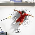 thumbnail image 4 of Soccer Themed Wall Decal 1 Set Of Stickers, Dynamic Football Player Wall Art For Home Bedroom Living Room Office Decor, Easy To Apply Removable Wall Stickers For Sports Fans,, 4 of 7