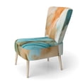 thumbnail image 2 of Designart "Blue And Green Fluid Ink Art" Upholstered Modern Accent Chair and Arm Chair, 2 of 5