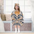 thumbnail image 7 of FORMRS Wearable Blanket Hoodie with Sleeves for Kids Cozy Flannel Sweatshirt, Orange Art Pattern, 7 of 7