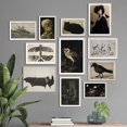 thumbnail image 2 of Moody-Conjunto de pared de galería de Halloween, impresiones de gato negro, pintura en lienzo, póster Vintage, búho, murciélago, imágenes de pared, decoración de la Academia oscura, 2 of 4