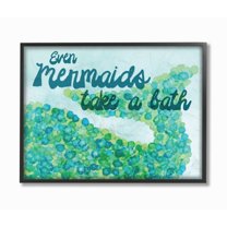 Stupell Even Mermaids Take A Bath Framed Giclee Wall Art 16 x 20