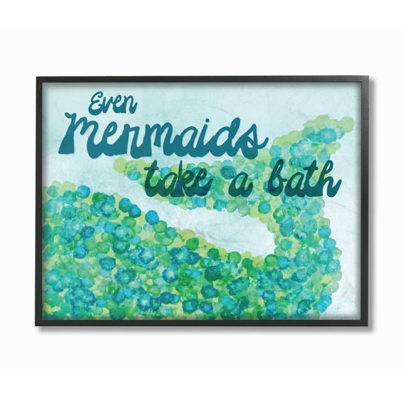 Stupell Even Mermaids Take A Bath Framed Giclee Wall Art 16 x 20