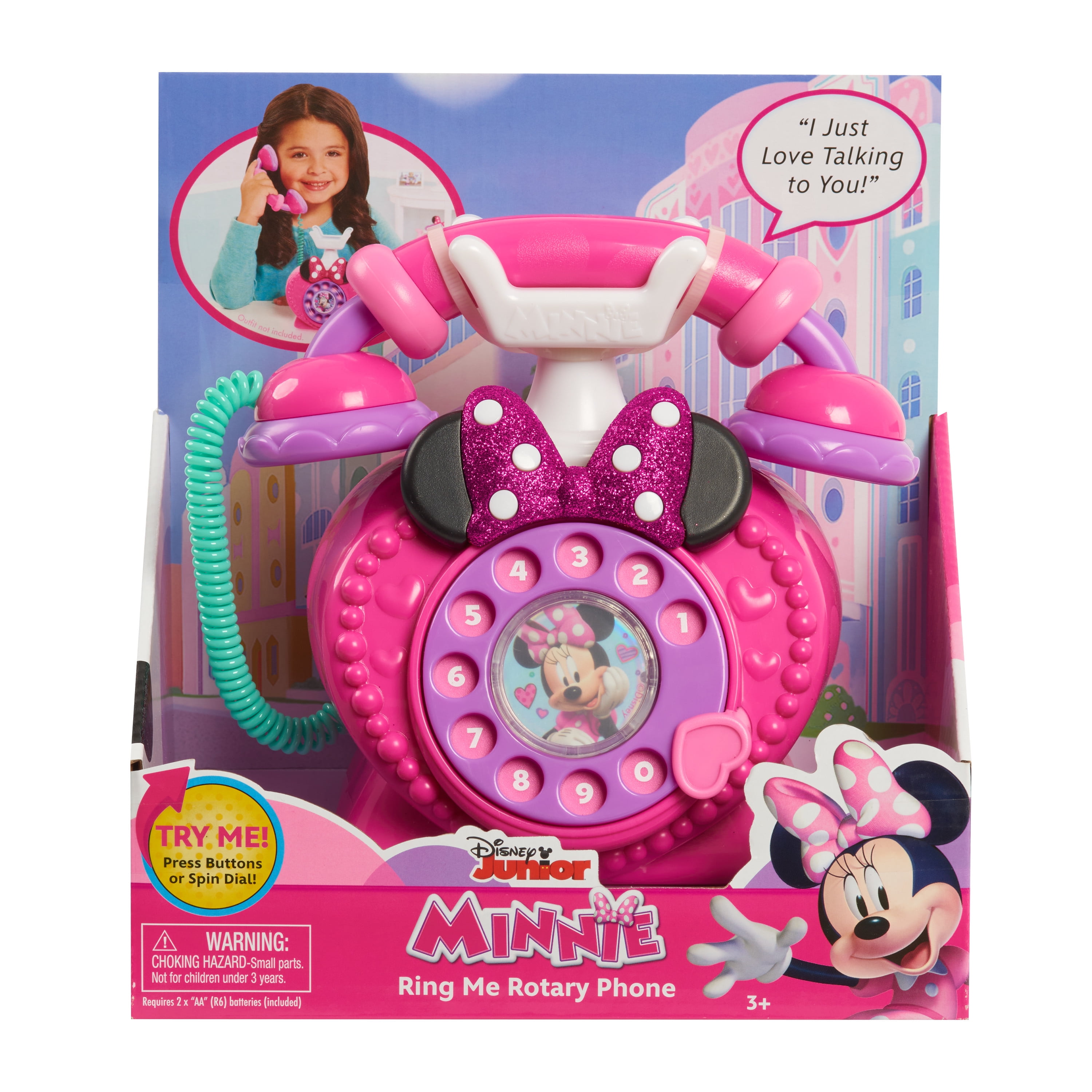 Minnie Mouse Play Phone Rotary Set Toys Kids Toddler Pretend Girl Gift Sound NEW 