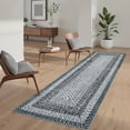 thumbnail image 2 of GlowSol 2'x8' Runner Rug Modern Braided Print Runner Rug Washable Non Slip Low Pile Runners for Kitchen Hallway Laundry, Gray, 2 of 7