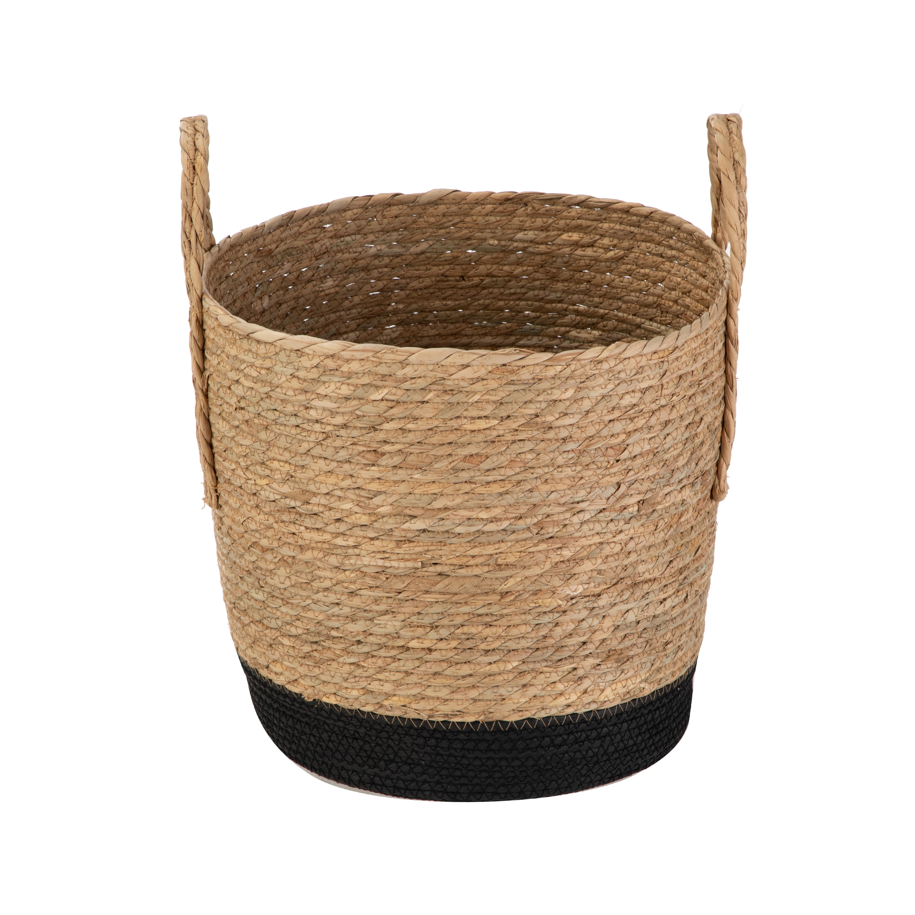 Better Homes & Gardens Natural and Black Round Rush Baskets, Set of 2