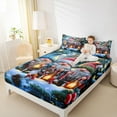 thumbnail image 4 of Homewish Cartoon Santa Claus Twin Sheet Sets for Child, Winter Christmas Twin Fitted Sheet, Kawaii Gnome Flat Sheet, Microfiber Bedroom Decor, 3 Pieces, 4 of 7