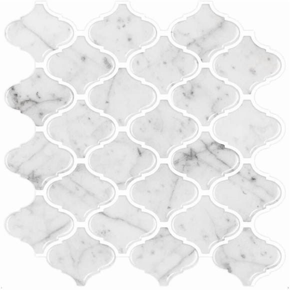 Imitation Marble Pattern Tile Sticker for Kitchen or Bathroom, Removable Backsplash 3D Wall Tile 5 Pieces Series