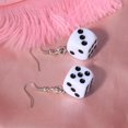 thumbnail image 3 of Dice Earrings Creative Punk Style Acrylic Dangle Earrings Drop Earrings for Girl, 3 of 10
