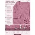thumbnail image 4 of DOKOTOO Sweaters for Women Cable Knit Pullover Sweaters Long Sleeve V Neck Sweaters Jumper Tops, 4 of 9