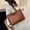 Brown, variant on Women's Faux Leather Tote Bag, Large Capacity Shoulder Handbag for Daily Use, Soft Casual Shopper Bag in Black, Brown & Burgundy