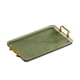 thumbnail image 4 of Bandeja rectangular para servir estilo rústico, organizador de baño multifunción con asas Verde, 4 of 6