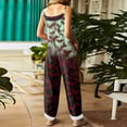 thumbnail image 5 of WTOBBY Women's Vintage Casual Jumpsuit with Halloween Blood Print Design, Loose Fit and Shoulder Strap in Cotton Linen Blend for Unique Retro Style,MulticolorM, 5 of 5