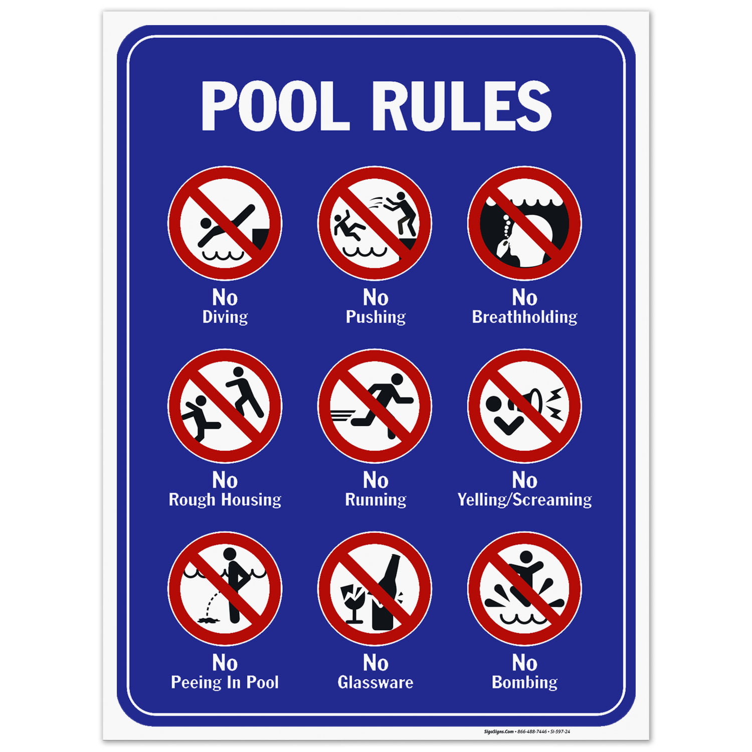 NO PEEING IN POOL pool sign swim swimming pool - Pool Patio Deck Man Cave 
