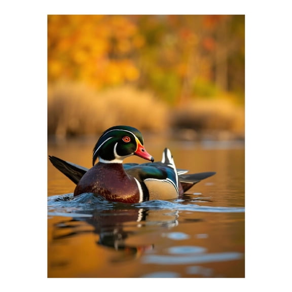 Diamond Art Kit for Adults, Autumn Lake Duck Reflection Diamond Painting for Adults Beginners, 5D DIY Diamond Art Painting Kits, Colorful Diamond Painting Craft for Home Decor 12x16