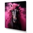thumbnail image 2 of Designart "Vibrant Equine Black and Pink Horse Majesty III" Animals Canvas Wall Art, 2 of 5