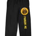 thumbnail image 2 of Thanksgiving Turkey "Pardon Me" Men's Black Sleep Pajama Pants-Small, 2 of 7