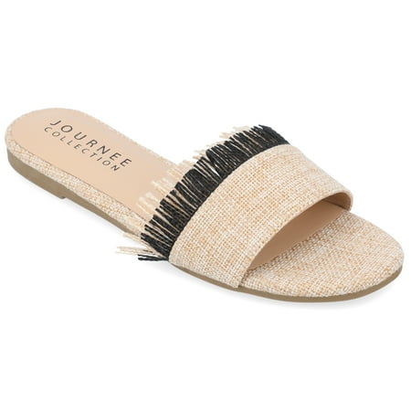 

Journee Collection Womens Koreene Tru Comfort Foam Slip On Slide Flat Sandals