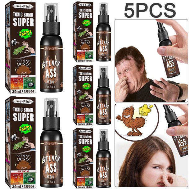 5 Uds Halloween 30ml Pedo Mordaza Spray Broma Juguete Parodia Olor Terrible (Poo)