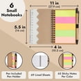 thumbnail image 4 of shiyou-6 Pack Carnet de Poche avec Stylo - Petits Blocs-Notes en Spirale Steno en Vrac avec Onglets Adhésifs et Règle - Couverture en Papier Kraft (4 x 5.5 Po), 4 of 4