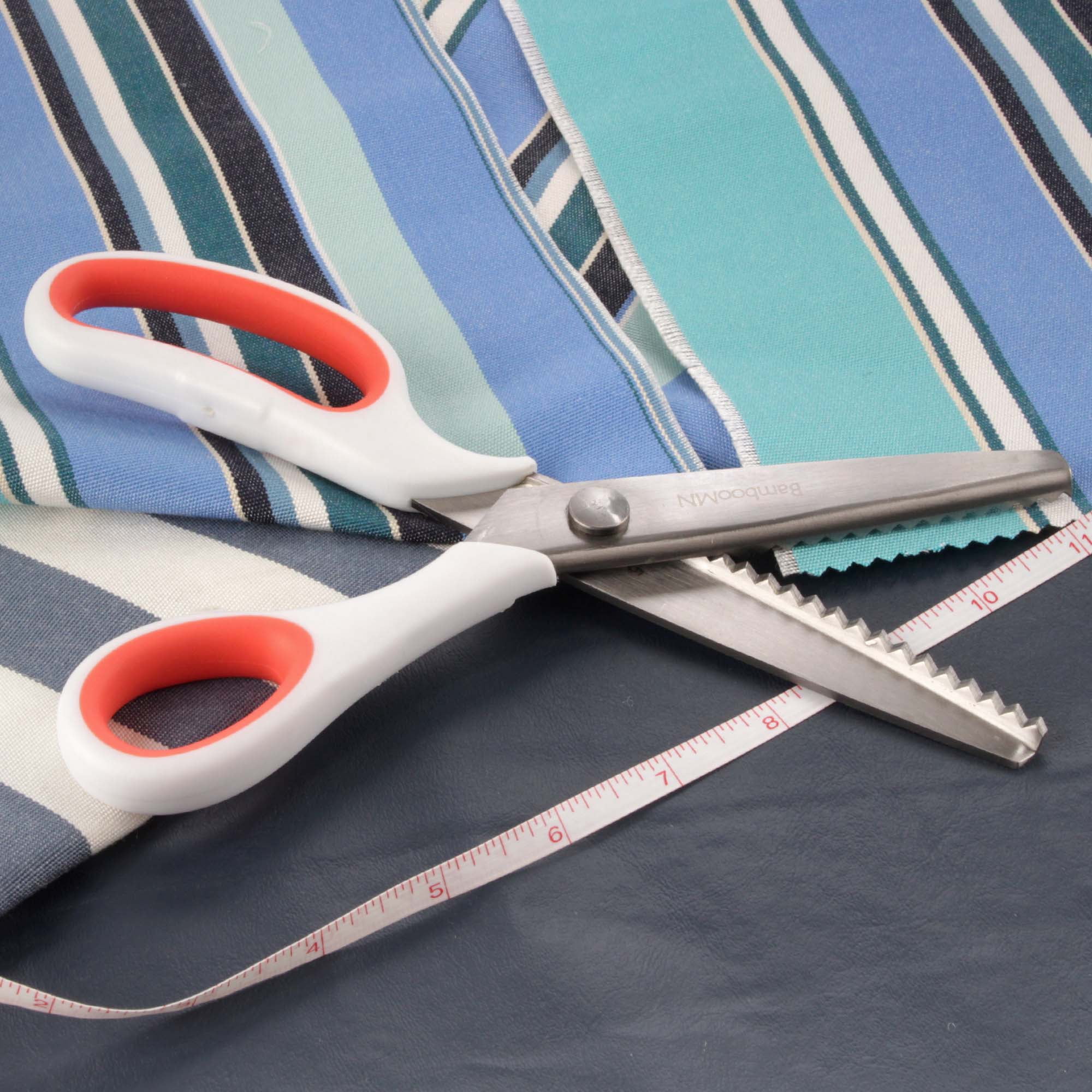 JubileeYarn Professional Grade Pinking Shears - 9" Serrated Stainless Steel - White & Orange - 30 Unit Bulk Pack