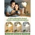 thumbnail image 4 of Vintage Flower Table Lamp, 3 Color Temperature Cute Flower Bedside Lamp with 26E Bulb, Gooseneck Nightstand Lamp for Bedroom Living Room Office Reading Decor, Green, 4 of 9