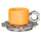 thumbnail image 5 of Taza de cerámica para café con leche con platillo, 250 ml, con asa, para té novedoso Naranja, 5 of 9