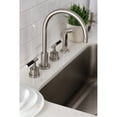 thumbnail image 4 of Kingston Brass KS8728CKL Kaiser Double-Handle 4-Hole Widespread Kitchen Faucet with Plastic Sprayer in Brushed Nickel, 4 of 8