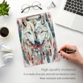thumbnail image 5 of Plastic Clipboard Acrylic Hanging Clip Board with Gold Low Profile Office School Supplies 12.5x9 Beautiful Wolves with Feather, 5 of 9
