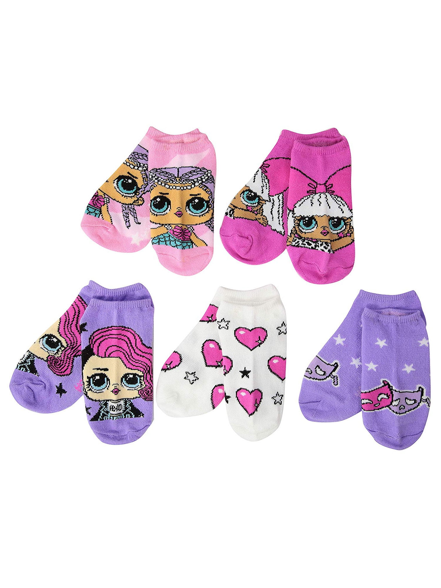 Elena of Avalor Colorful 5 Pack No Show Girls Socks Size M 7.5-3.5