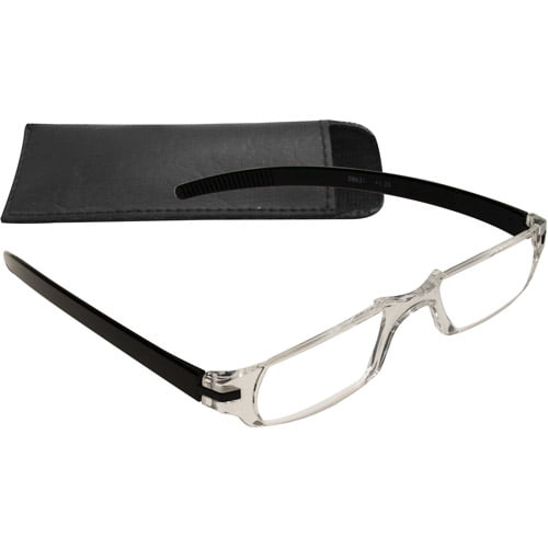 Zoom SlimVision Lightweight Reading Glasses, Black - Walmart.com ...